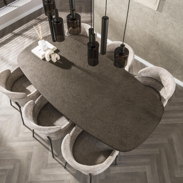 Hoyz eettafel bronvik deens ovaal 215 cm brons liquid metal 3491246 large