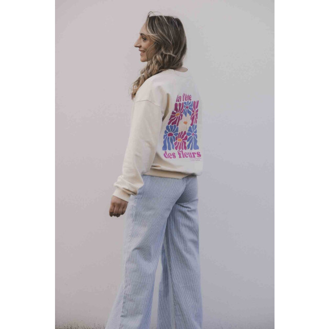 Looxs Revolution Lxs striped denim wide leg bleach blue voor dames in de kleur 2511-9601-914 large