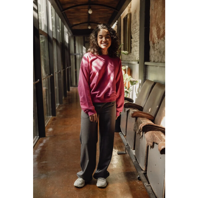 Looxs Revolution Lxs wide leg pantalon grey melee voor dames in de kleur 2432-9648-006 large