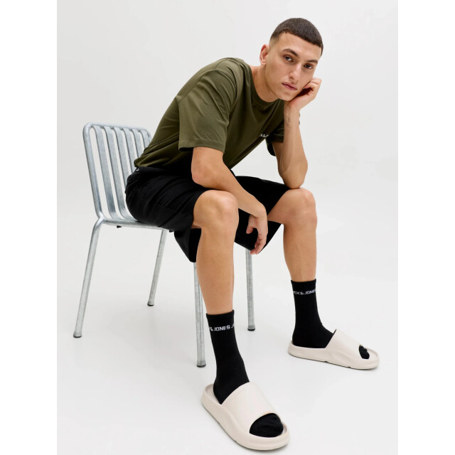 Jack & Jones Heren korte shortama pyjamaset jaceverest groen/zwart 12273635-Grape Leaf Black shorts large