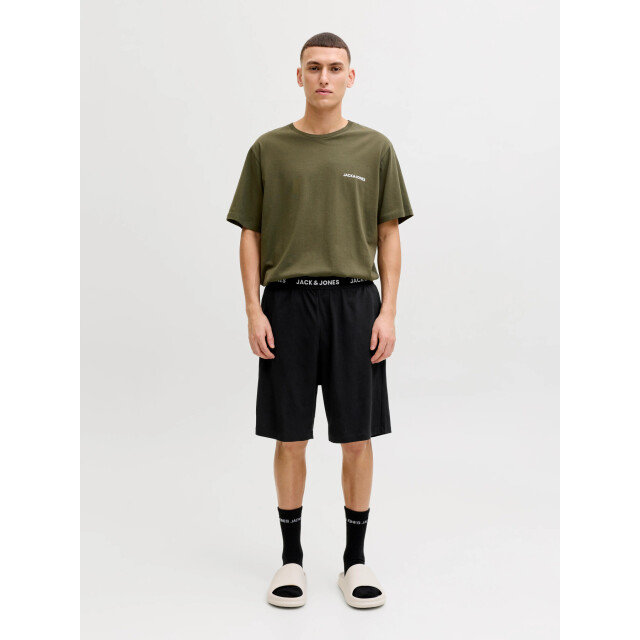Jack & Jones Heren korte shortama pyjamaset jaceverest groen/zwart 12273635-Grape Leaf Black shorts large