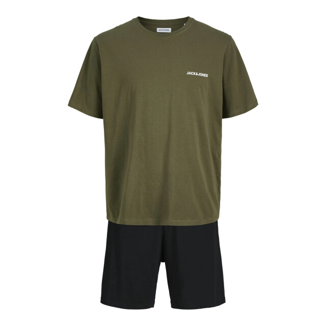 Jack & Jones Heren korte shortama pyjamaset jaceverest groen/zwart 12273635-Grape Leaf Black shorts large