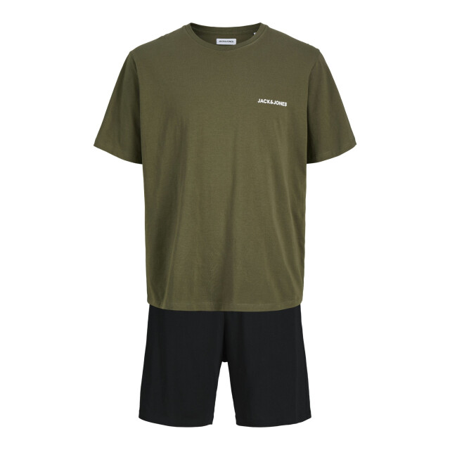 Jack & Jones Heren korte shortama pyjamaset jaceverest groen/zwart 12273635-Grape Leaf Black shorts large