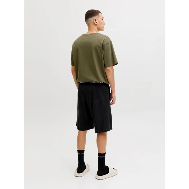 Jack & Jones Heren korte shortama pyjamaset jaceverest groen/zwart 12273635-Grape Leaf Black shorts large