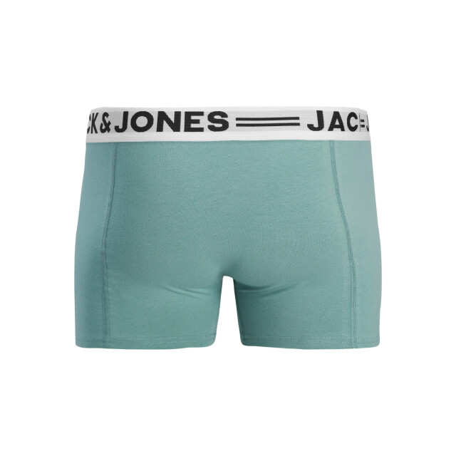 Jack & Jones Jongens boxershorts trunks sense 3-pack effen turquoise/blauw/zwart 12149293-Mineral Blue large
