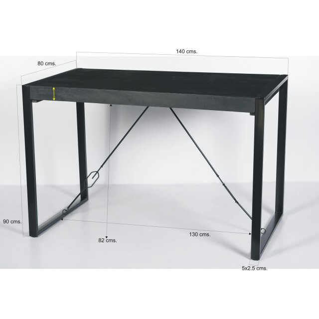 Livingfurn bartafels norris bar table 140cm mangohout / gecoat staal 3241855 large