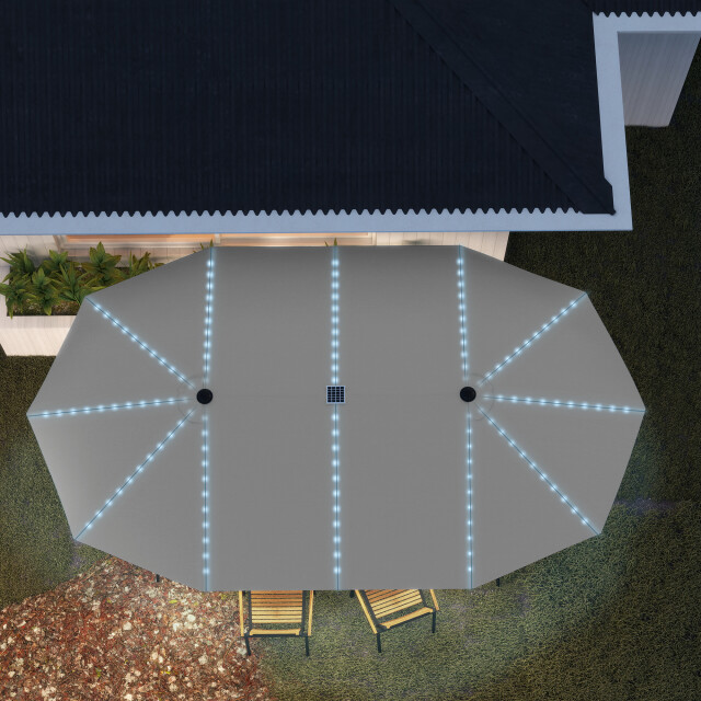 4goodz Led duo-parasol xl 451x267 cm met led verlichting - 3493133 large