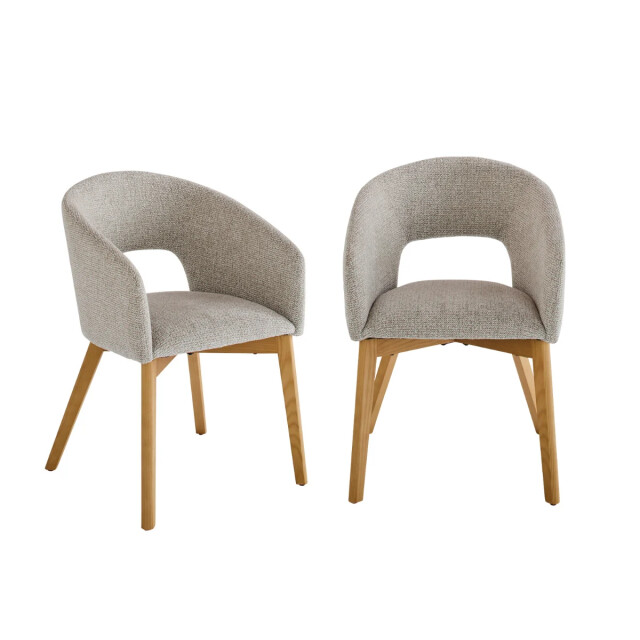 Signature Set van 2 gestoffeerde stoel van massief essenhout. ines 3493125 large