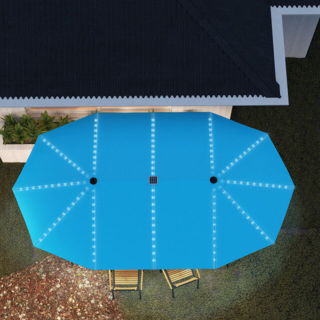 4goodz Led duo-parasol xl 451x267 cm met led verlichting blauw 3493134 large