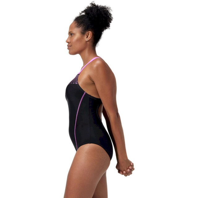 Speedo eco medley logo medalist 1p bla/pur wedstrijd badpak dames - 068199_739-38 large