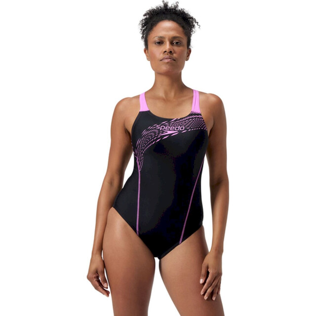 Speedo eco medley logo medalist 1p bla/pur wedstrijd badpak dames - 068199_739-38 large