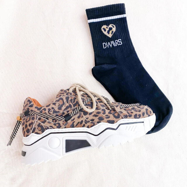 DWRS Label 1997-01 lyla socks leopard black 1997-01 large
