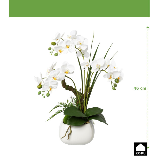 Kopu ® kunstbloem orchidee 46 cm met bloempot phalaenopsis 3059497 large