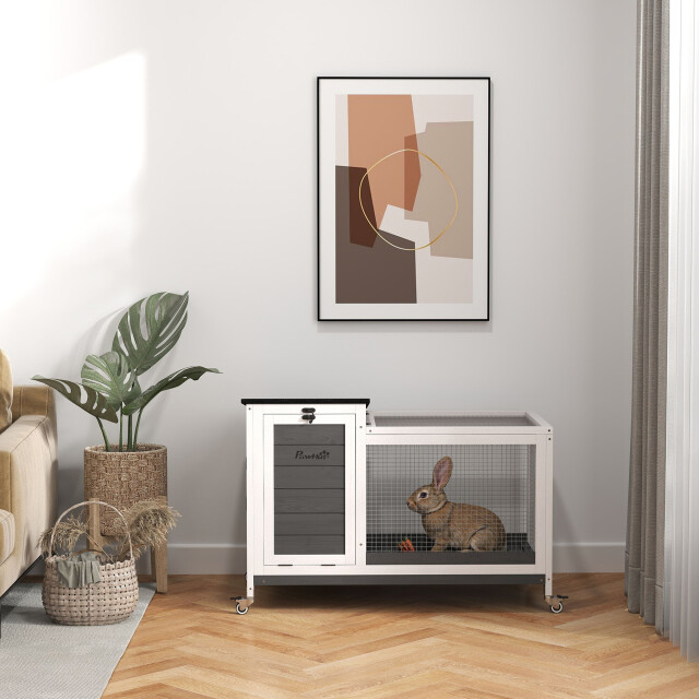 4goodz Houten konijnenhok met loopgedeelte 92x52x67 cm - 3442319 large