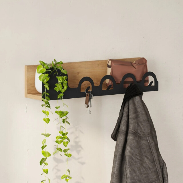 CaliCosy Hangende kapstok met eikenhouten decor l63 cm liora hanger 3493310 large