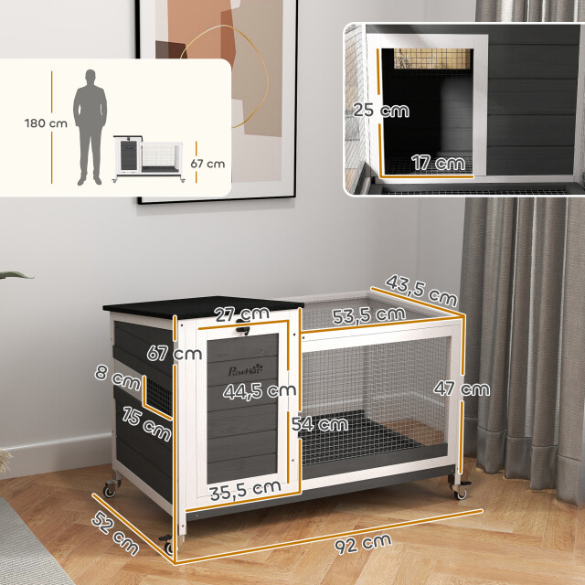 4goodz Houten konijnenhok met loopgedeelte 92x52x67 cm - 3442319 large