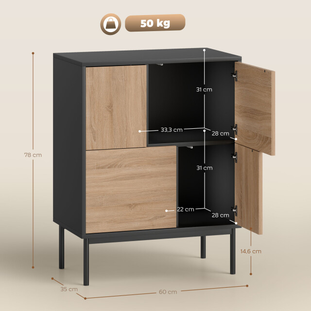 4goodz Dressoir met push-to-open-deuren +bruin 3442617 large