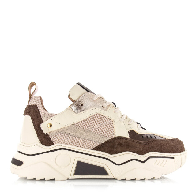 DWRS Label Dwrs pluto off white dark brown lage sneakers dames J5217C-89 1328 large