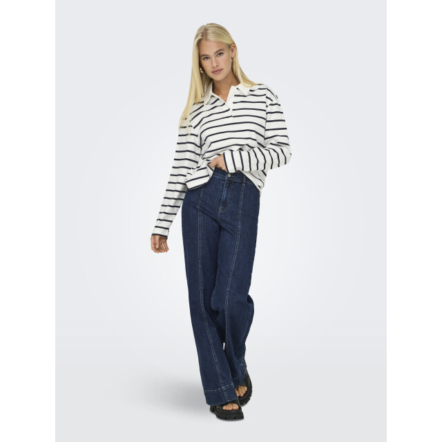 Only Onlsira gestreepte polo met lange mouwen 15356460 large