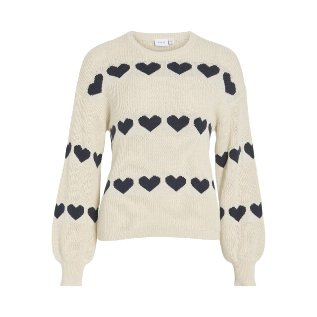 Vila Vijamilla ls o-neck jacquard knit topr ecru dessin 4219.08.0045 large