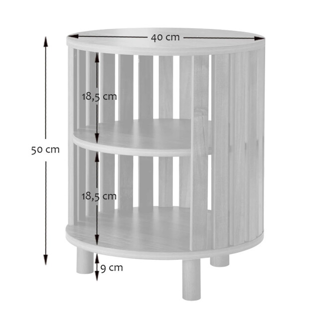 CaliCosy Ronde bijzettafel met open latten h50 cm 3226963 large