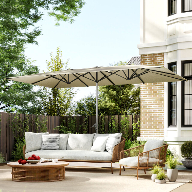 4goodz Duo-parasol rechthoek xl 451x 264 cm creme 3493437 large