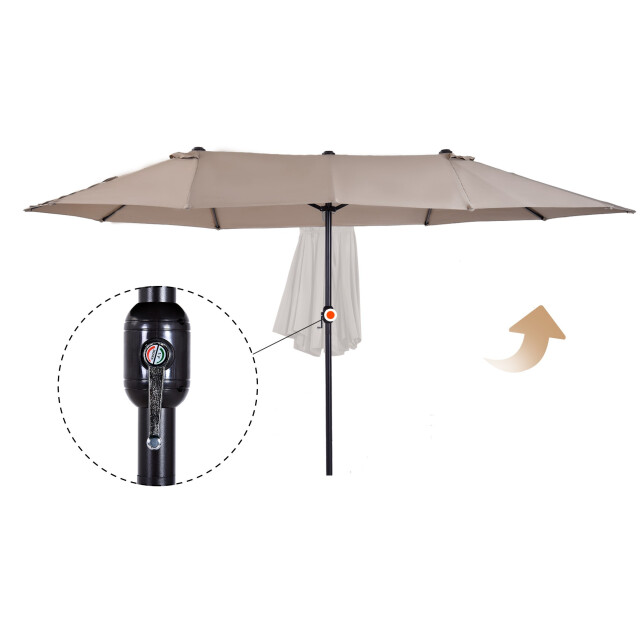 4goodz Duo-parasol 460x270 cm brede xl parasol bruin 3493132 large