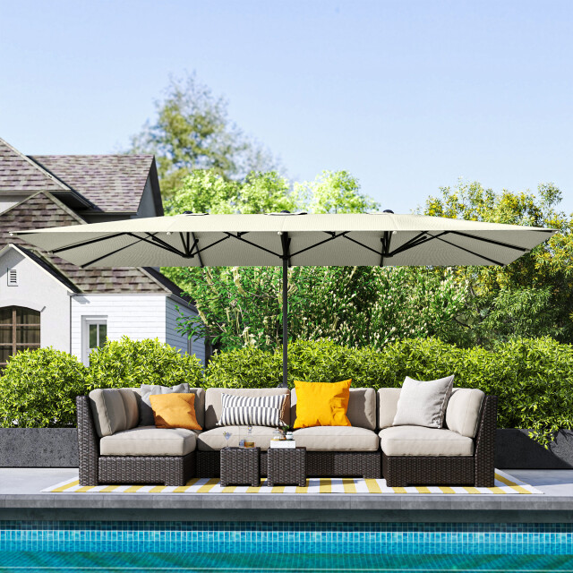 4goodz Duo-parasol rechthoek xl 451x 264 cm creme 3493437 large