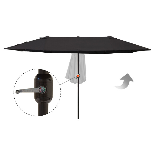 4goodz Duo-parasol 460x270 cm brede xl parasol zwart 3493131 large