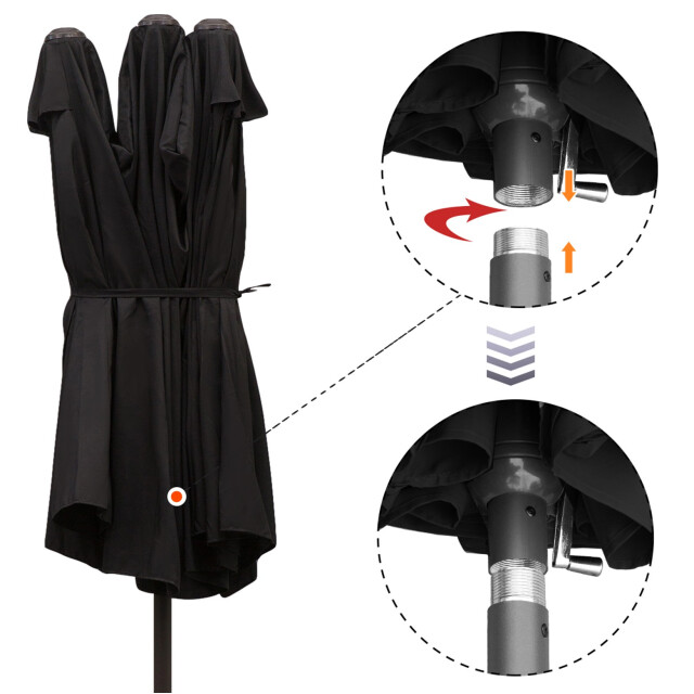 4goodz Duo-parasol 460x270 cm brede xl parasol zwart 3493131 large