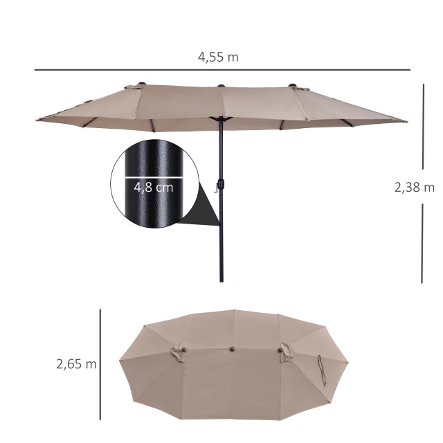 4goodz Duo-parasol 460x270 cm brede xl parasol bruin 3493132 large