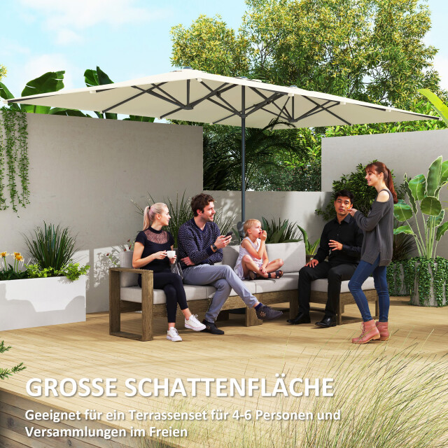 4goodz Duo-parasol rechthoek xl 451x 264 cm creme 3493437 large