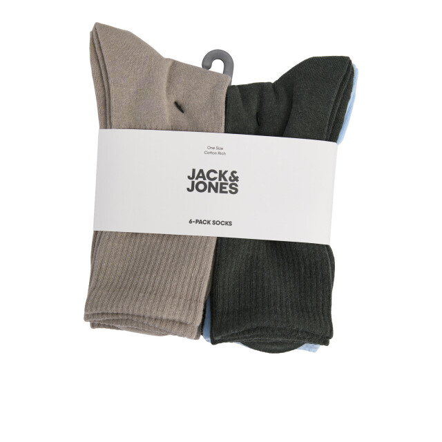 Jack & Jones Heren sportsokken jacnolan tennissokken 6-pack effen multicolor 12292935 large