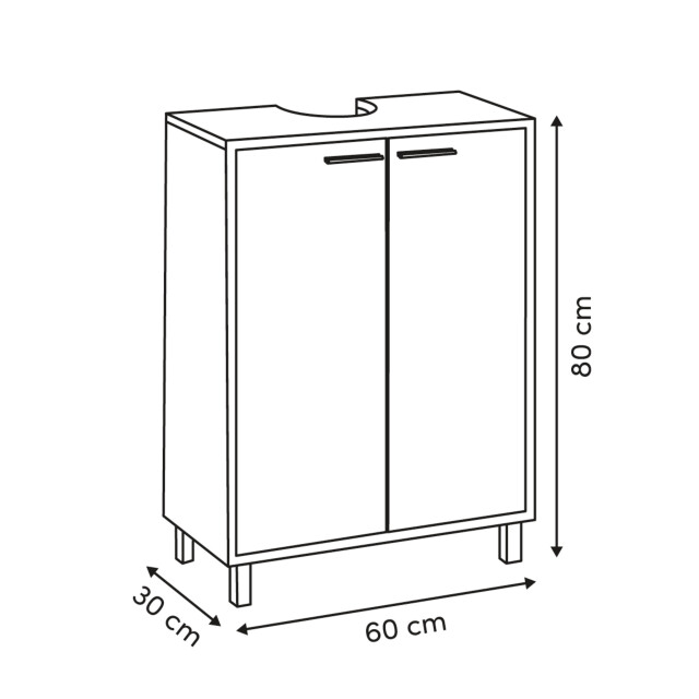 4bathroomz Badkamerset lugano kolomkast en wastafelonderkast marmer/houtlook 3493476 large