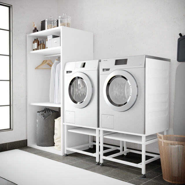 Wasophoogte Wasmachine verhoger – ecoslim met plateau – dubbel wit 3495438 large