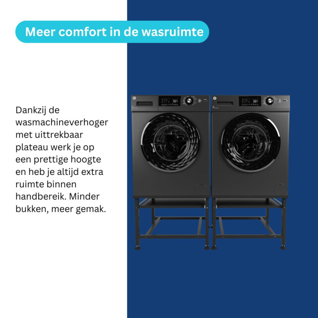 Wasophoogte Wasmachine verhoger – ecoslim met plateau – dubbel - 3495439 large