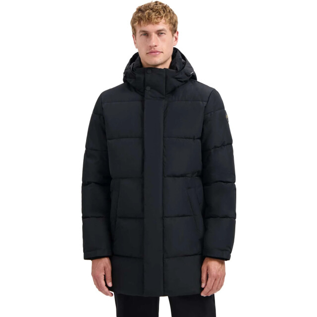 No Excess Jacket long parka hood padded black 29630921-020 large