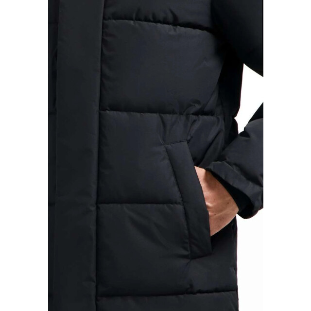 No Excess Jacket long parka hood padded black 29630921-020 large
