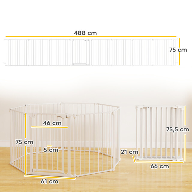 4goodz Opvouwbaar veiligheidshek voor huisdieren 6 panelen 488x75cm - 3495801 large