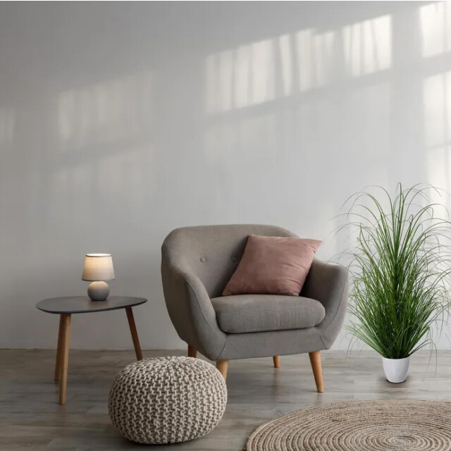 Kopu ® kunstplant zegge grasplant 90 cm in witte sierpot nepplant 2612709 large