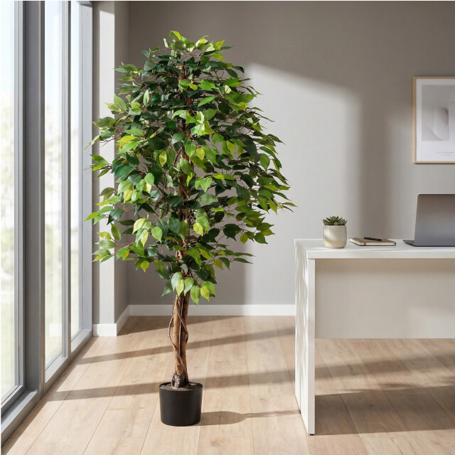 Kopu ® kunstplant ficus 150 cm in pot 840 bladeren met natuurstam 2757595 large