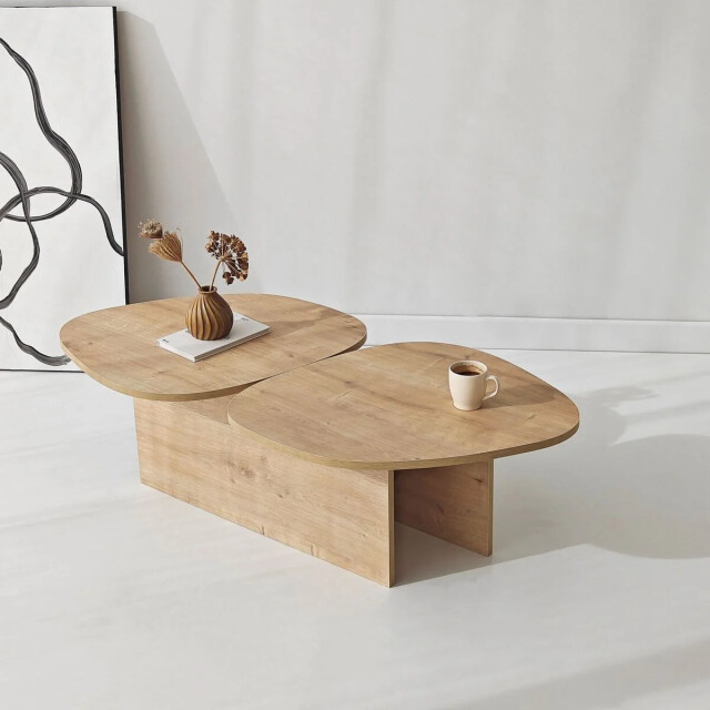 CaliCosy Salontafel met twee bladen in organische vorm l125 cm cÉleste 3499245 large