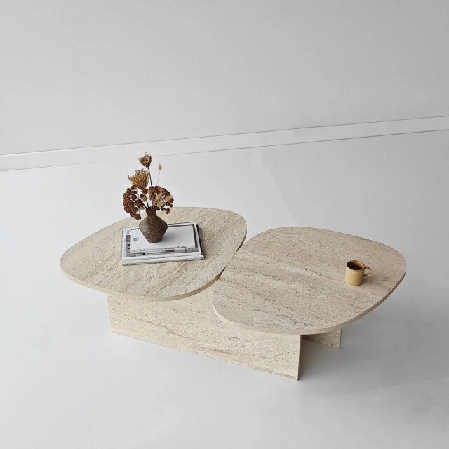 CaliCosy Salontafel met twee bladen in organische vorm l125 cm cÉleste 3499248 large