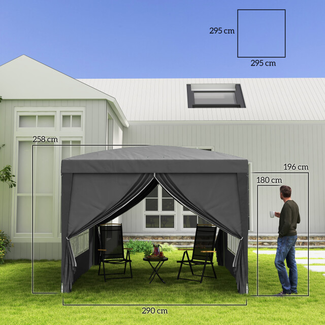 4goodz Partytent 3x3 m opvouwbaar met 4 zijwanden - 3499249 large