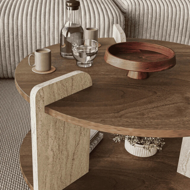 CaliCosy Ronde salontafel met dubbel blad Ø70 cm milo 3499236 large