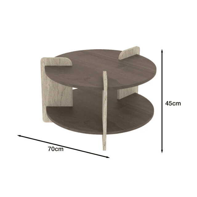 CaliCosy Ronde salontafel met dubbel blad Ø70 cm milo 3499236 large