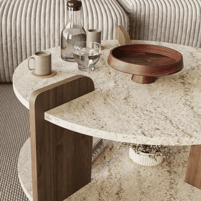 CaliCosy Ronde salontafel met dubbel blad Ø70 cm milo 3499234 large