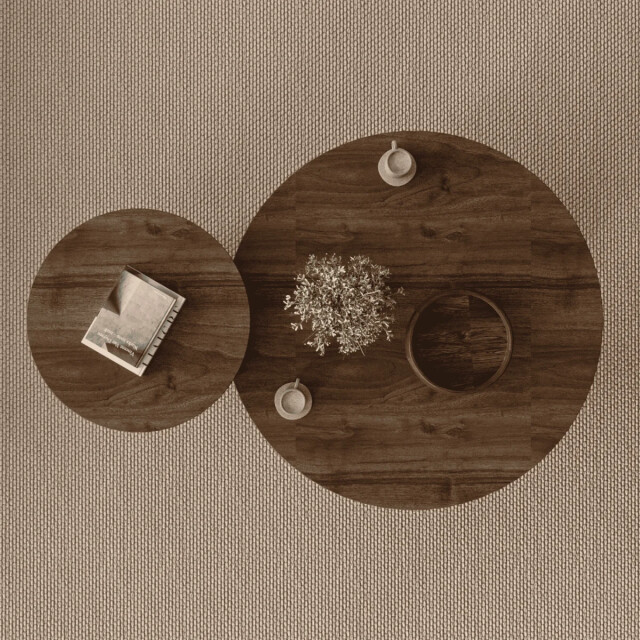 CaliCosy Set van 2 salontafels met rond tafelblad Ø70 cm en Ø40 cm tilia 3499232 large