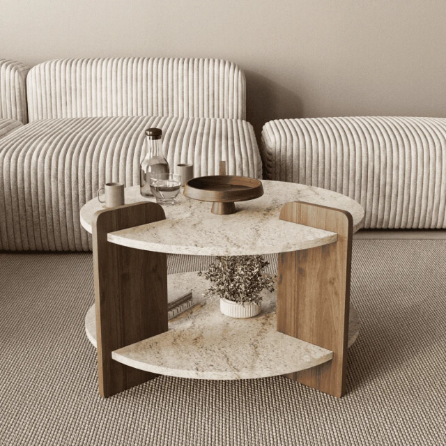 CaliCosy Ronde salontafel met dubbel blad Ø70 cm milo 3499234 large