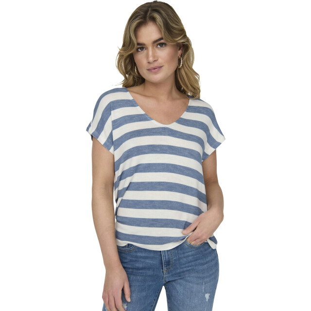 Only Onllira s/s v-neck top jrs noos infinity/cloud dan 15252103-185920003 large